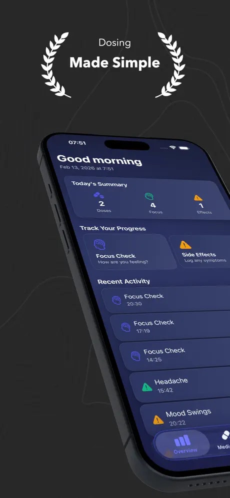 FocusDose - Main product screenshot demonstrating key features and user interface