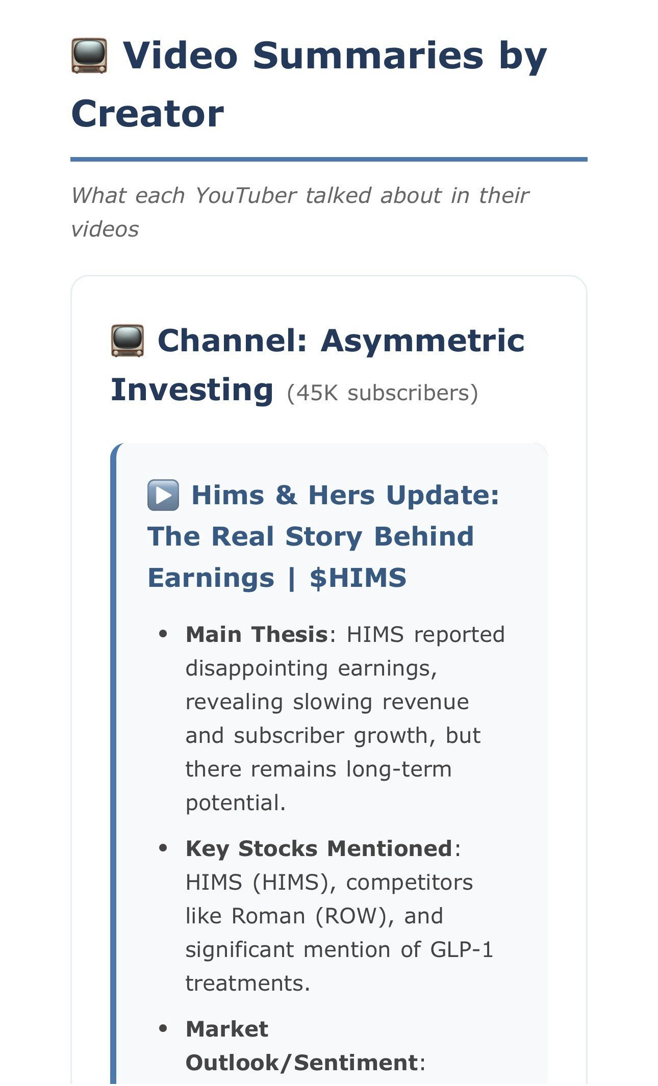 FinTube Daily - Screenshot 3 showing product features and functionality