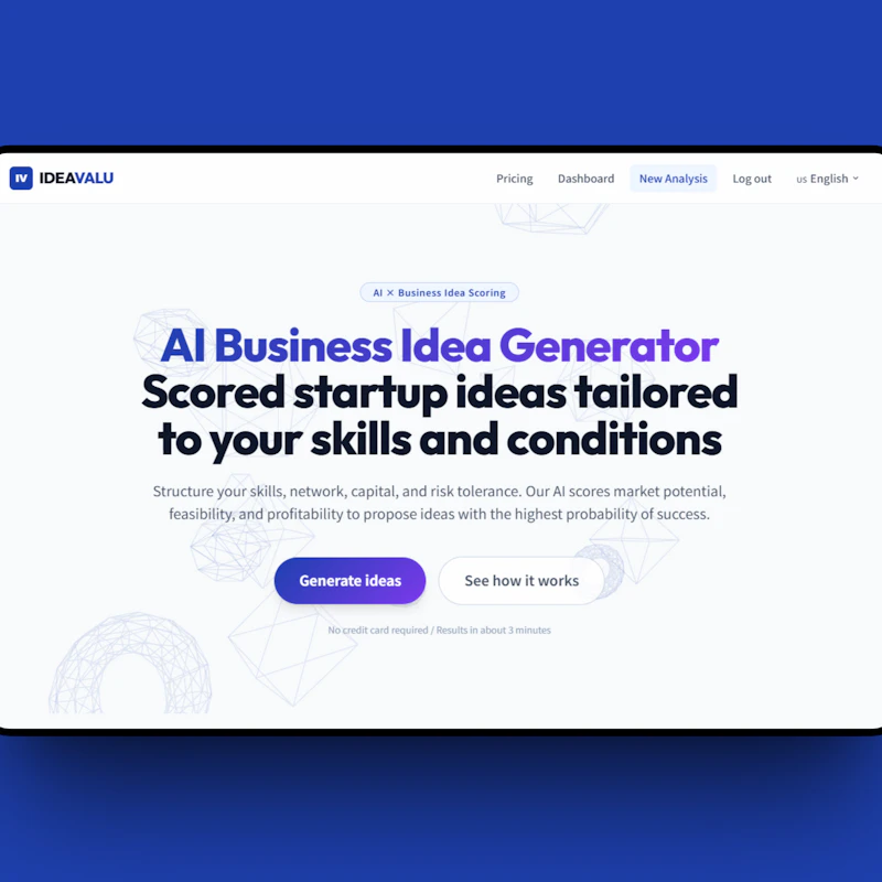 IDEAVALU - AI Business Idea Generator screenshot 1