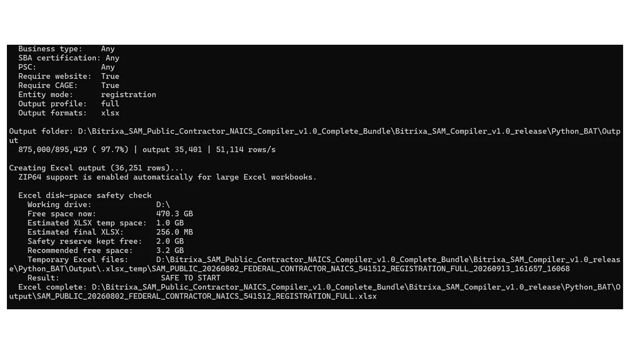 SAM.gov Contractor Database Compiler gallery image