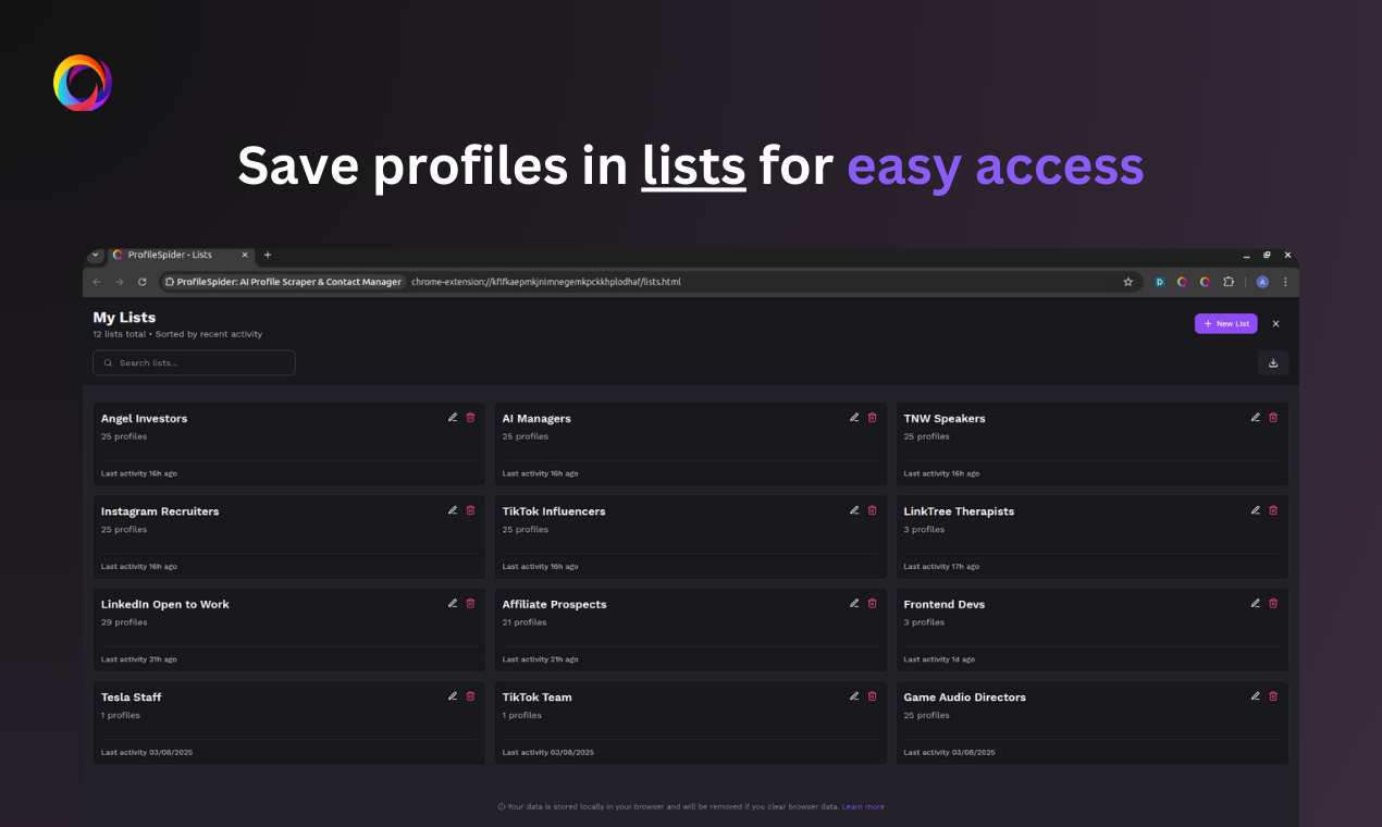 Profilespers - Tek tıklamayla evrensel profil kazıyıcı medya 4