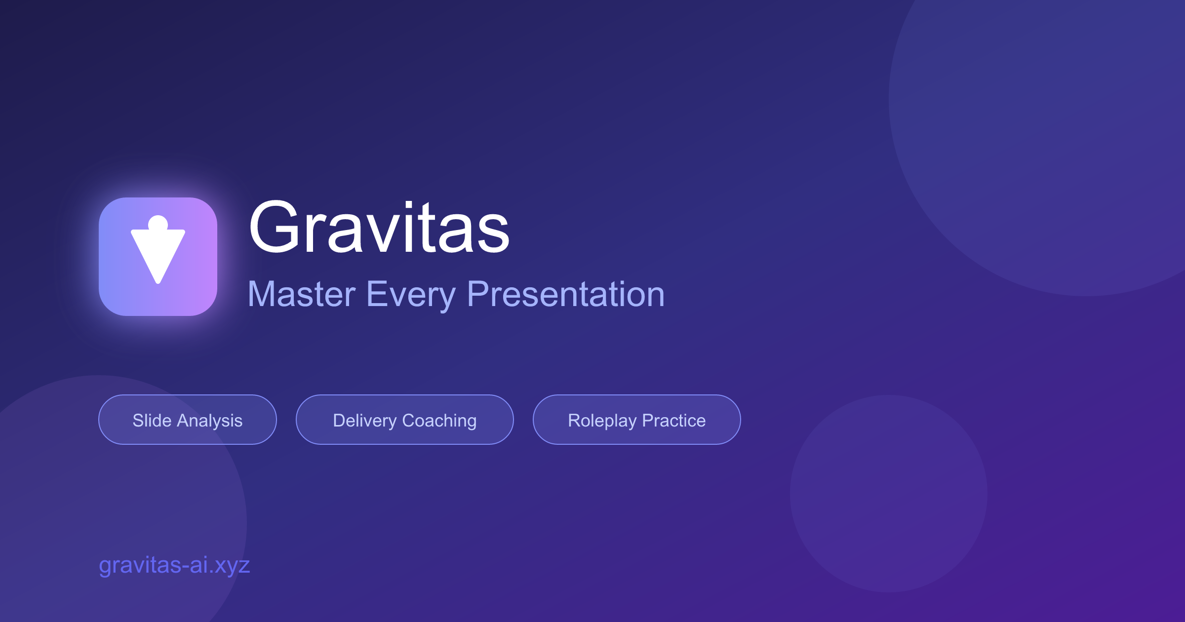 Gravitas AI - Main product screenshot demonstrating key features and user interface