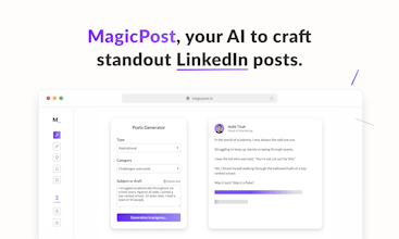 MagicPost インターフェース: ユーザーフレンドリーなデザインで独特な LinkedIn の投稿を迅速に作成します。