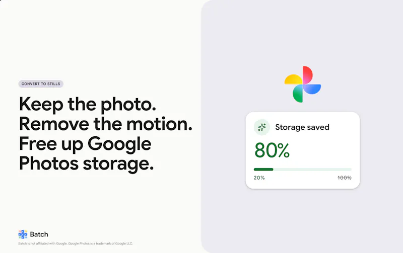 Convert to Stills for Google Photos screenshot 2