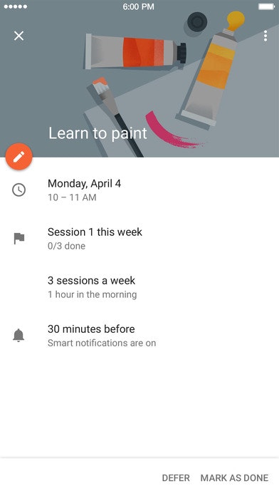 Goals in Google Calendar gallery image