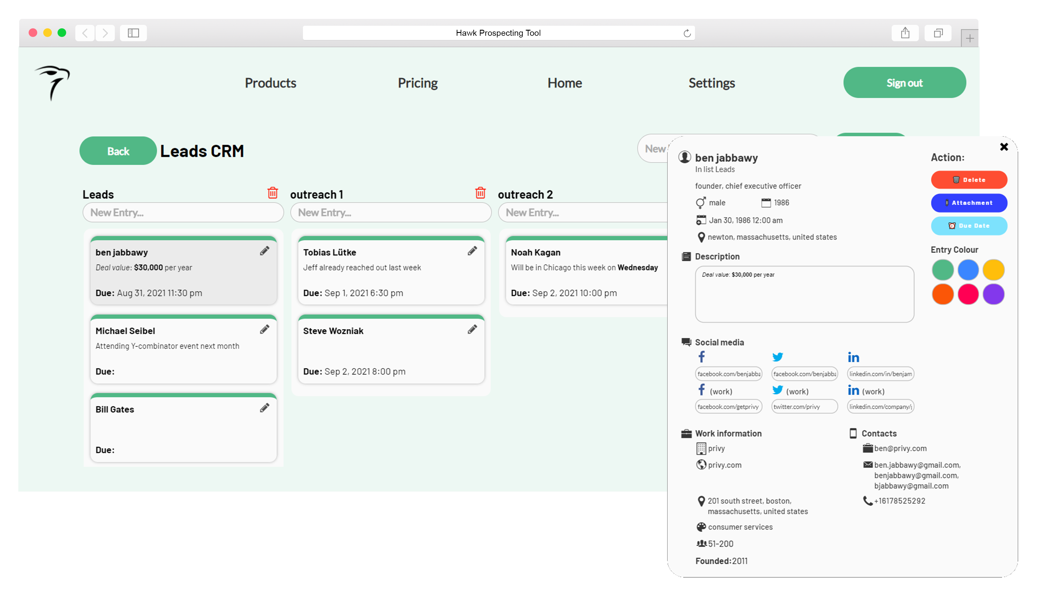Hawk Sales Prospecting Software gallery image