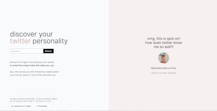 Twitter Personality Analysis - AI agent gallery image