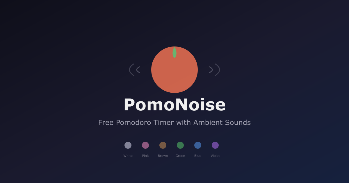 PomoNoise - Main product screenshot demonstrating key features and user interface
