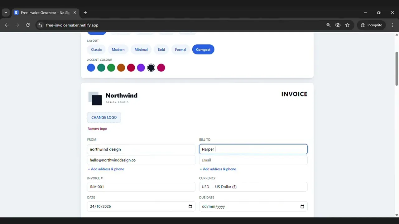 Free Invoice Generator gallery image