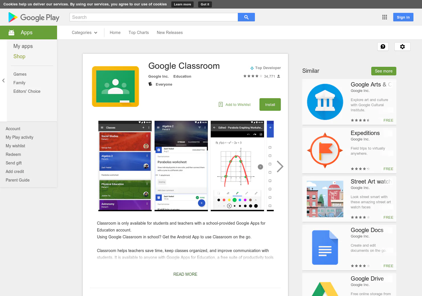 Classroom for mobile