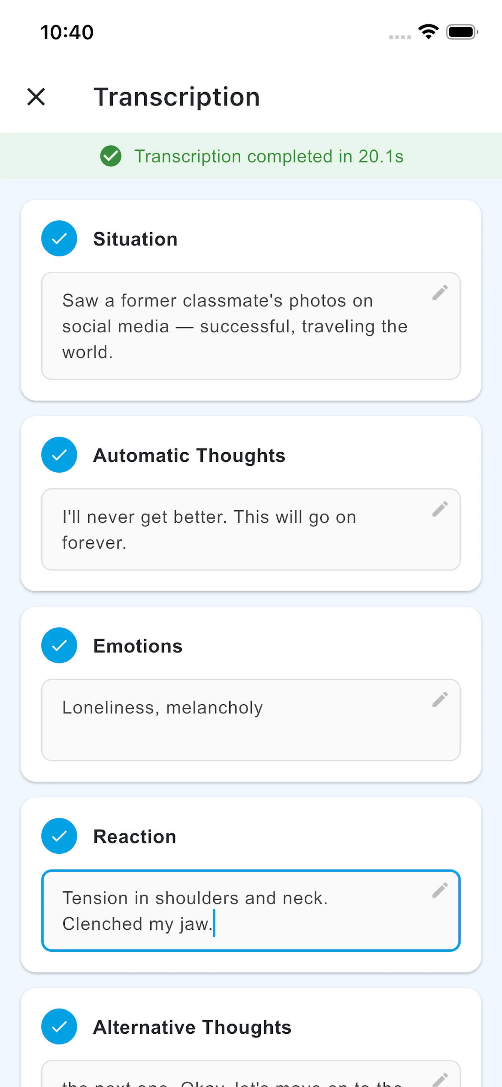 Voice CBT diary with offline AI screenshot 3