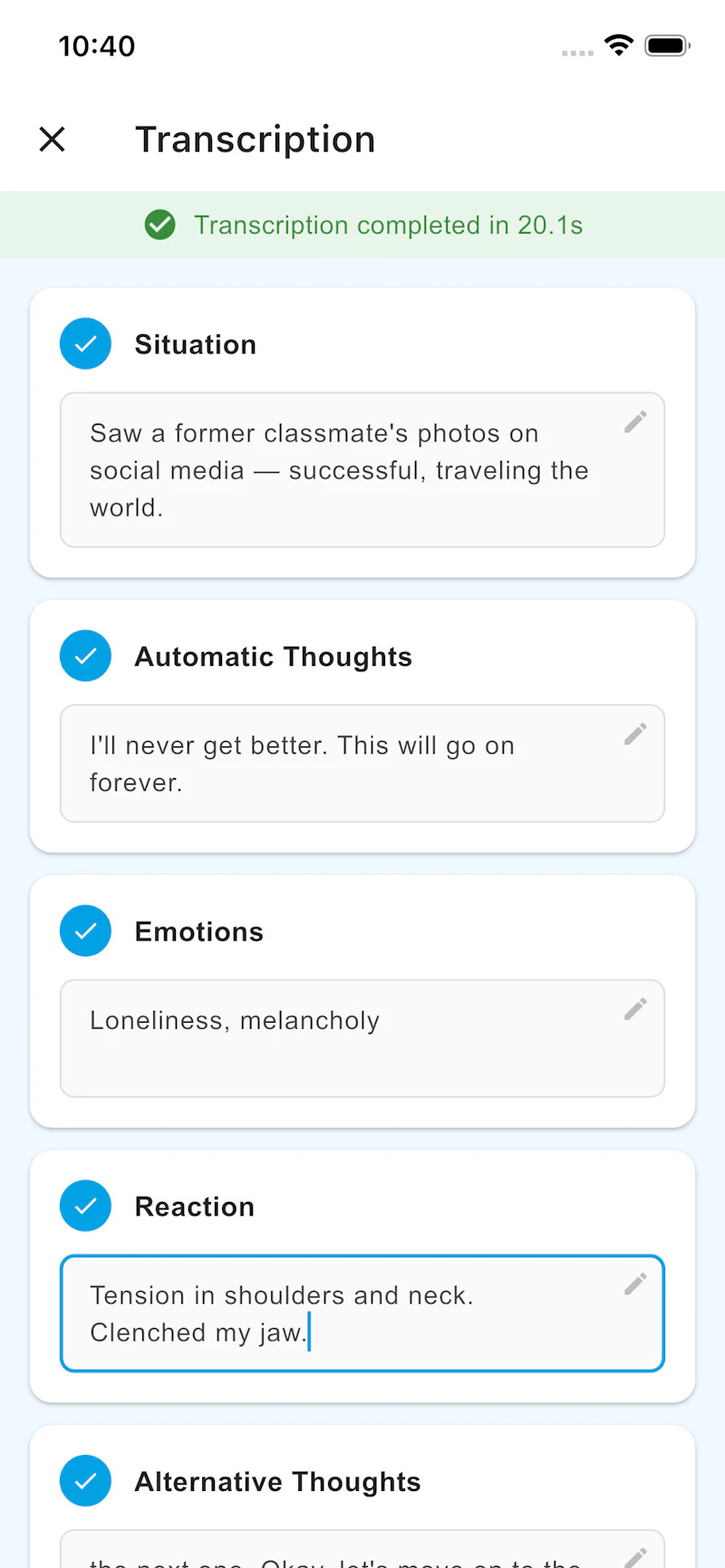 Voice CBT diary with offline AI screenshot 3