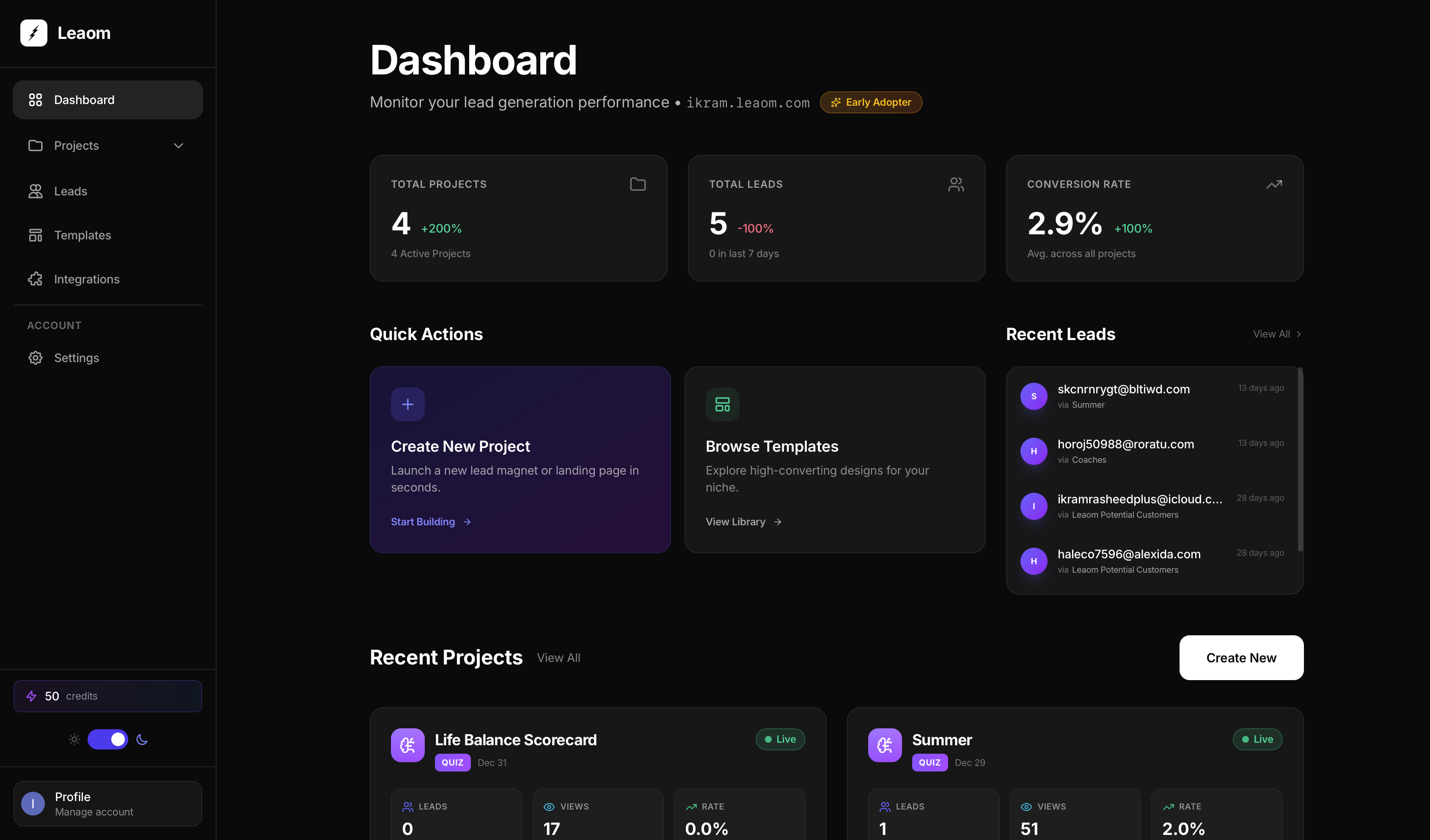 Leaom - Screenshot 2 showing product features and functionality