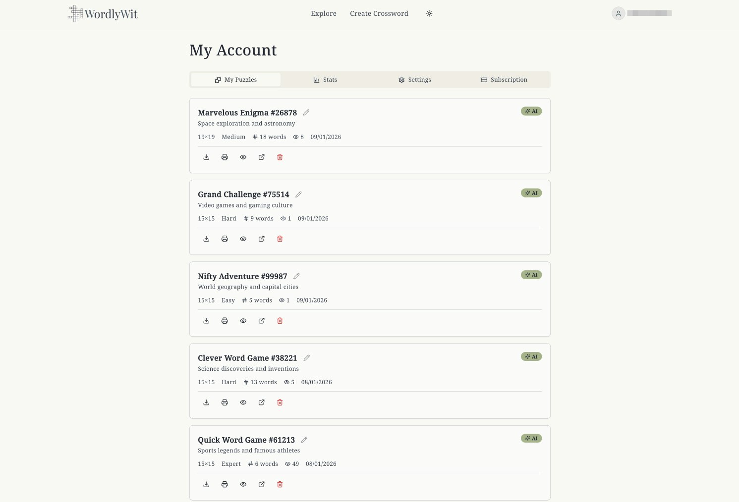 WordlyWit.com - Screenshot 4 showing product features and functionality