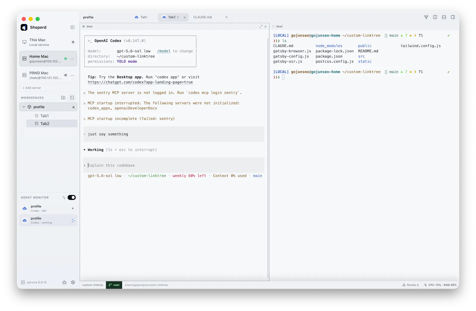 Shepherd Terminal screenshot 2