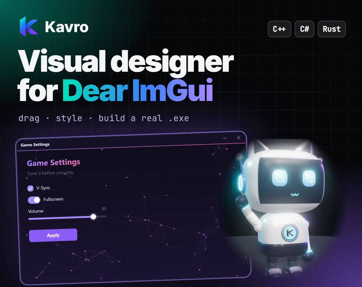 Kavro — Visual Dear ImGui Designer