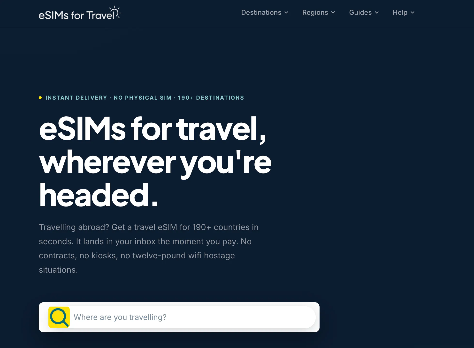 eSims4travel 제품 배너