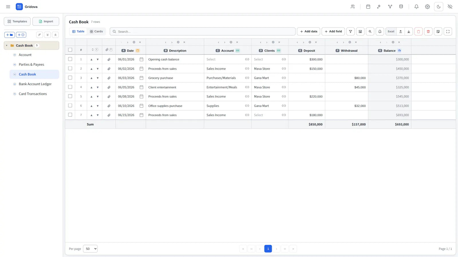 Gridova screenshot 2