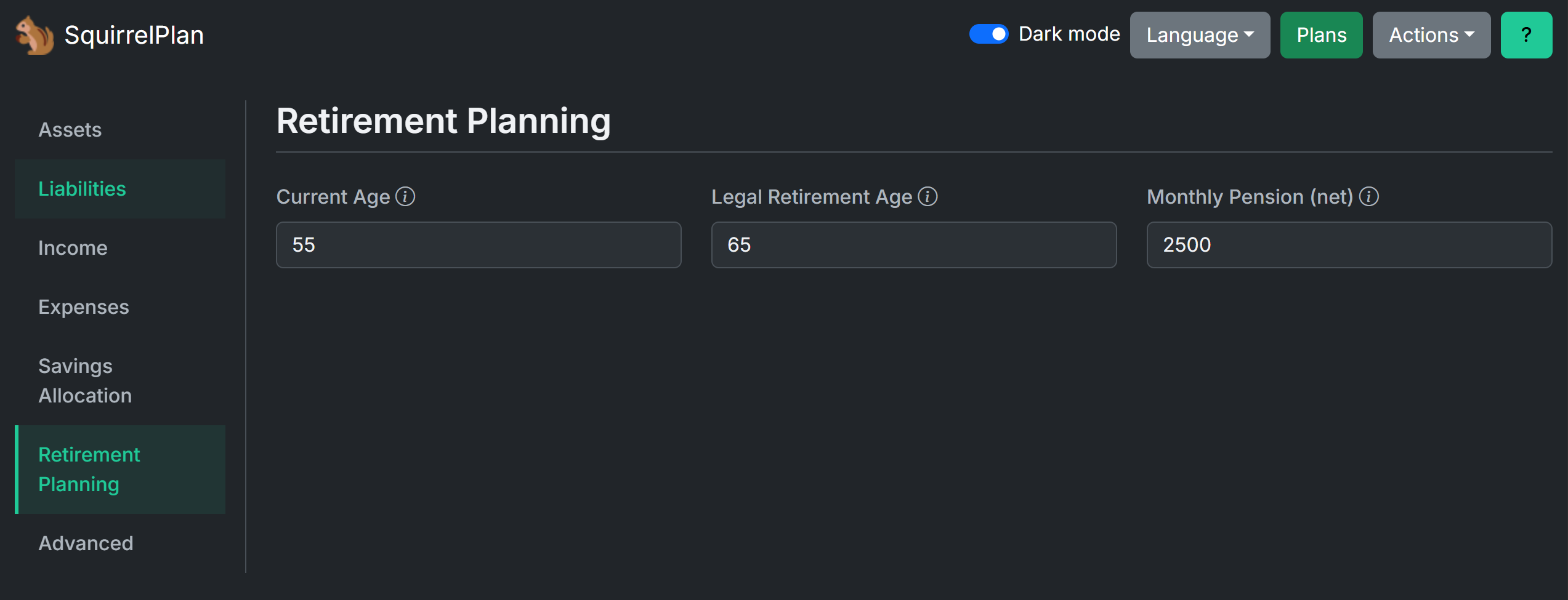 SquirrelPlan - Screenshot 3 showing product features and functionality