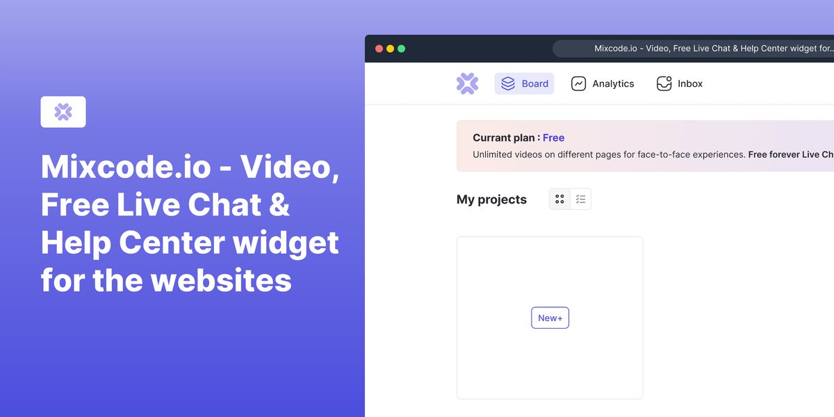 Mixcode.io - Video, widget Center di chat live e assistenza gratuiti per i siti Web media 1