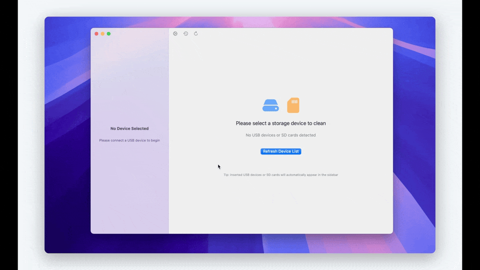 Cleanmyusb - Чистые мусорные файлы Mac на USB -дисках, SD -карты медиа 1