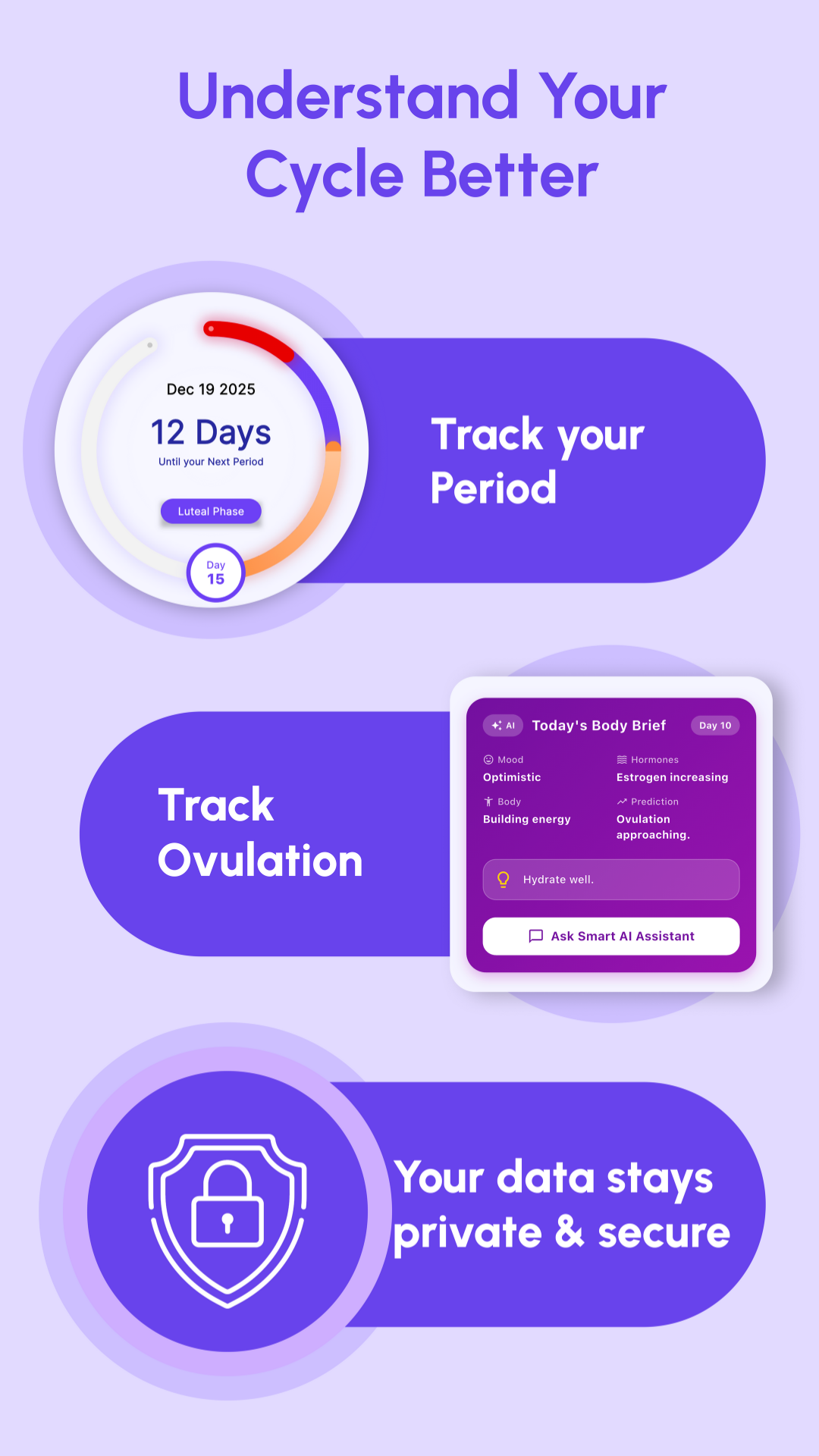 Estri Health - Main product screenshot demonstrating key features and user interface