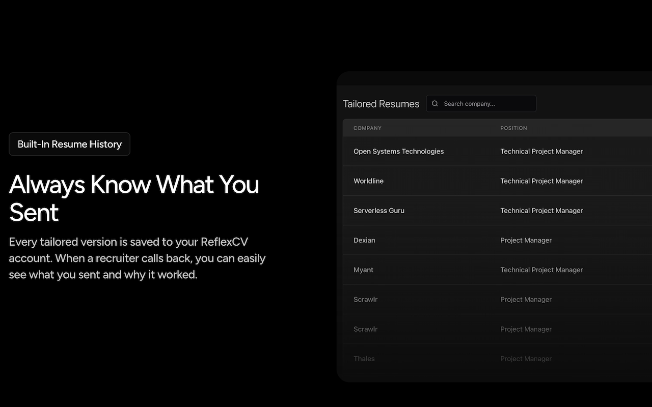 ReflexCV-Tailor Your Resume  In 1 Click. media 3