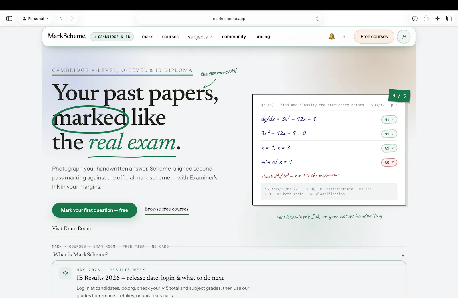 MarkScheme screenshot 1