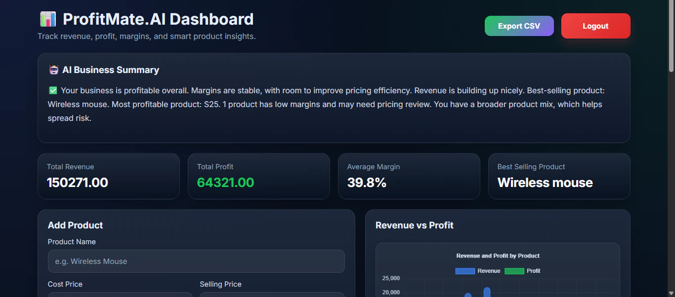 ProfitMate.AI-Smarter analytics. 대표 미리보기