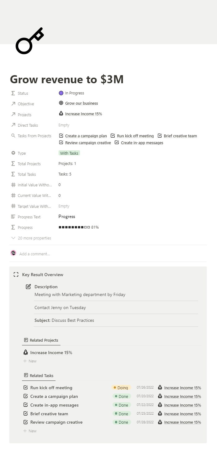 Notion - Advanced OKR gallery image