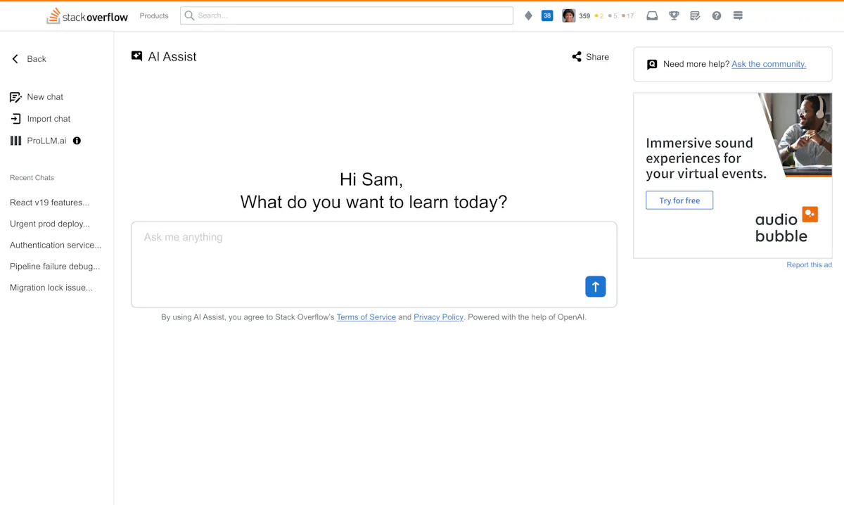 AI Assist by Stack Overflow