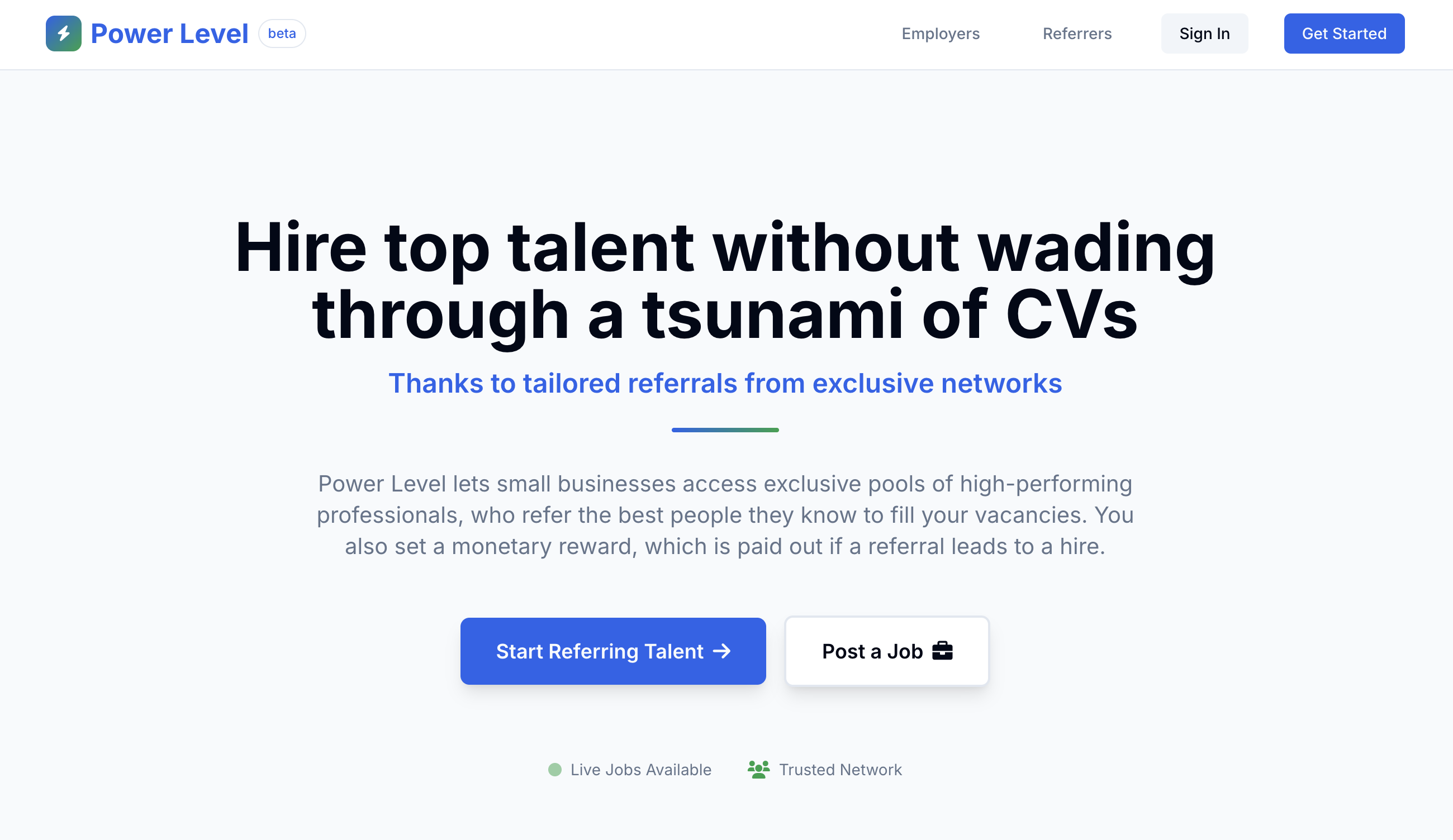 Power Level - Main screenshot showing features and interface