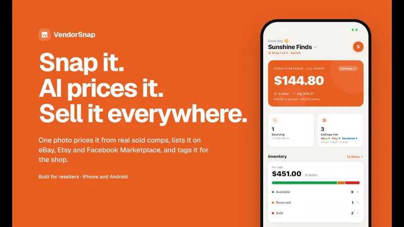 VendorSnap screenshot 1 (video preview)