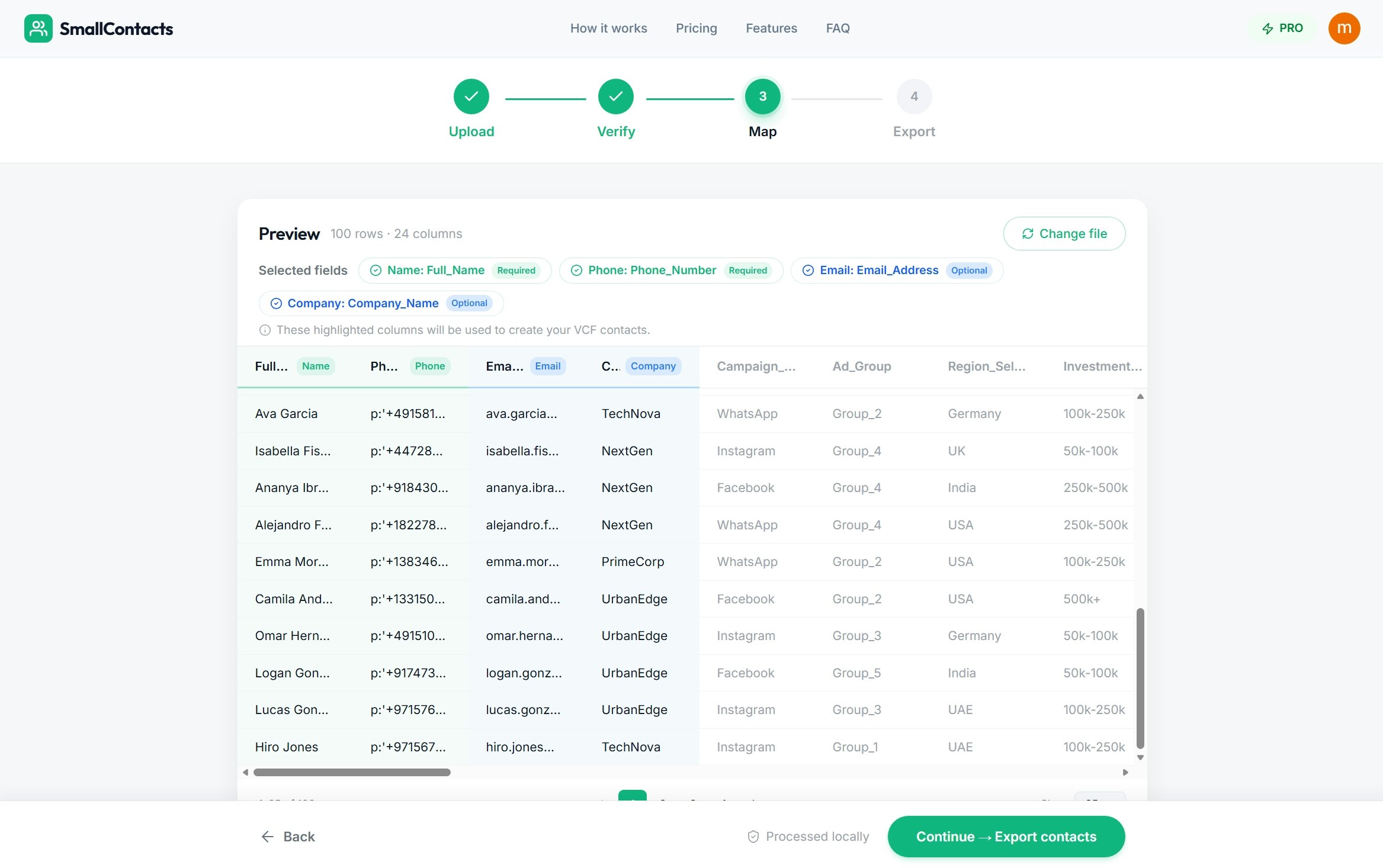 SmallContacts - Screenshot 3 showing product features and functionality