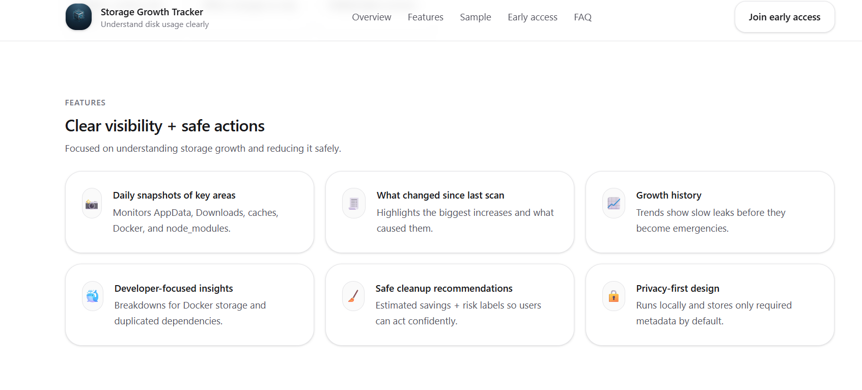Storage Growth Tracker - Screenshot 2 showing product features and functionality