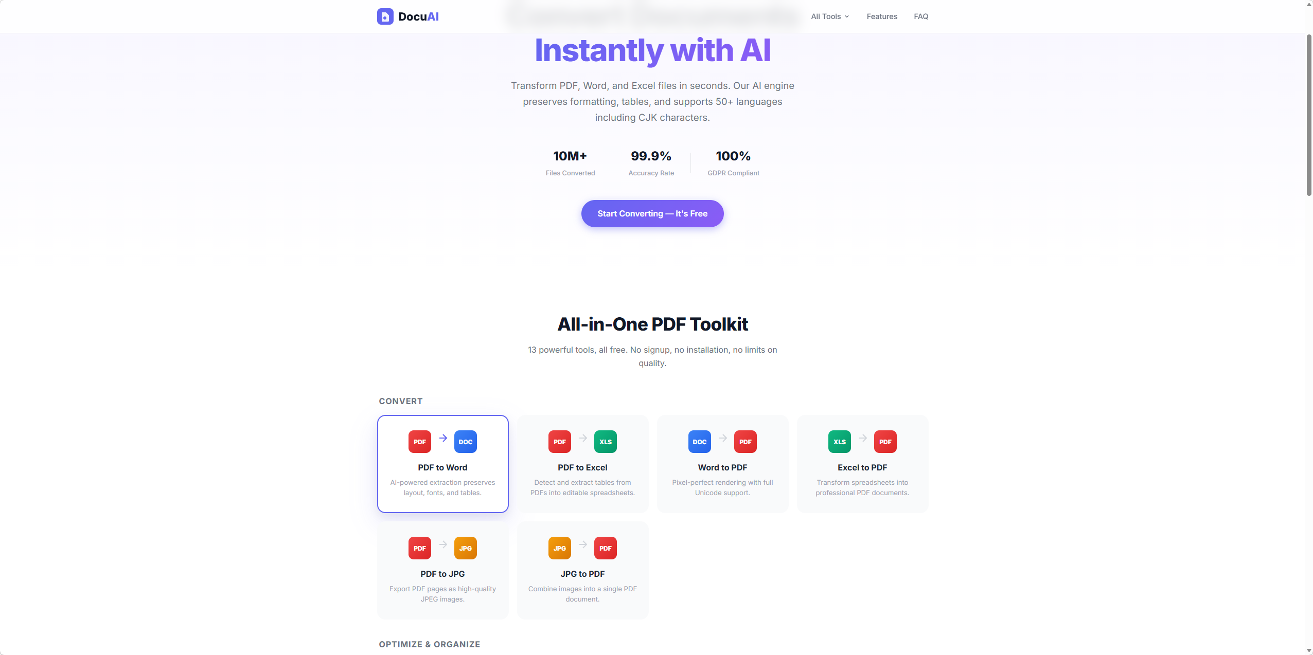 DocuAI - Free AI PDF Toolkit gallery image
