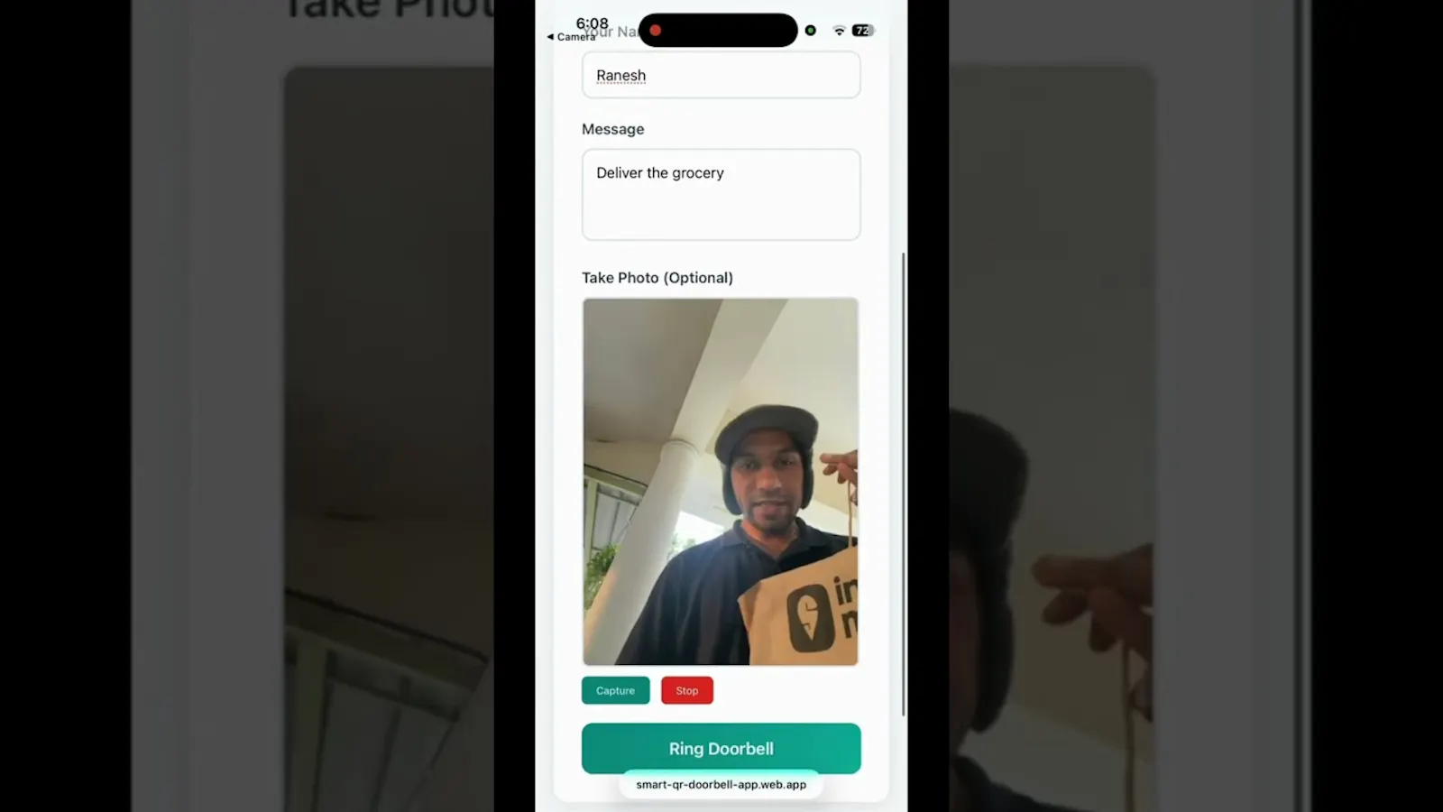 Smart QR Doorbell screenshot 1 (video preview)