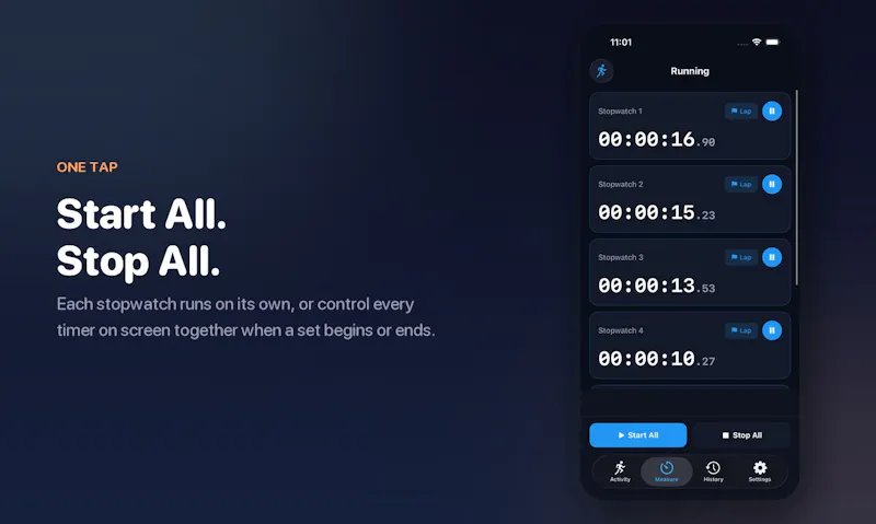Multi Stopwatch Lap Timer screenshot 2