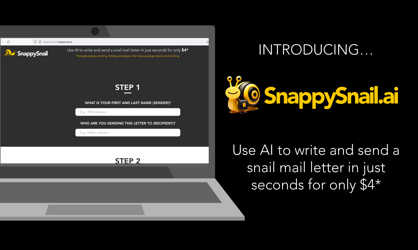 startuptile SnappySnail-Use AI to write/send snail mail letters in seconds for $4