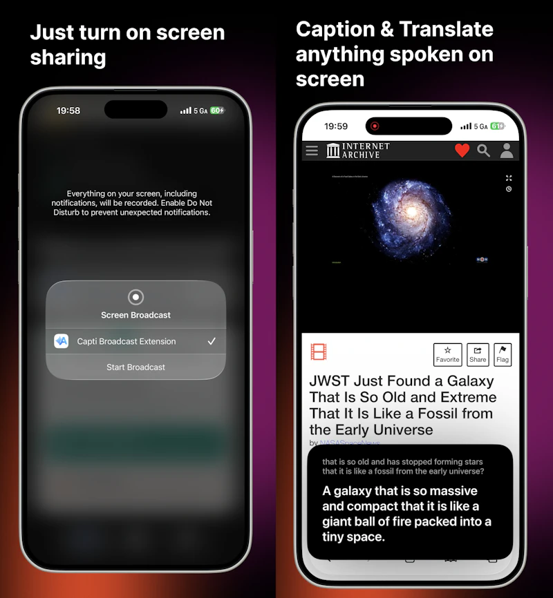 Capti: Live captions for your iOS screen screenshot 2