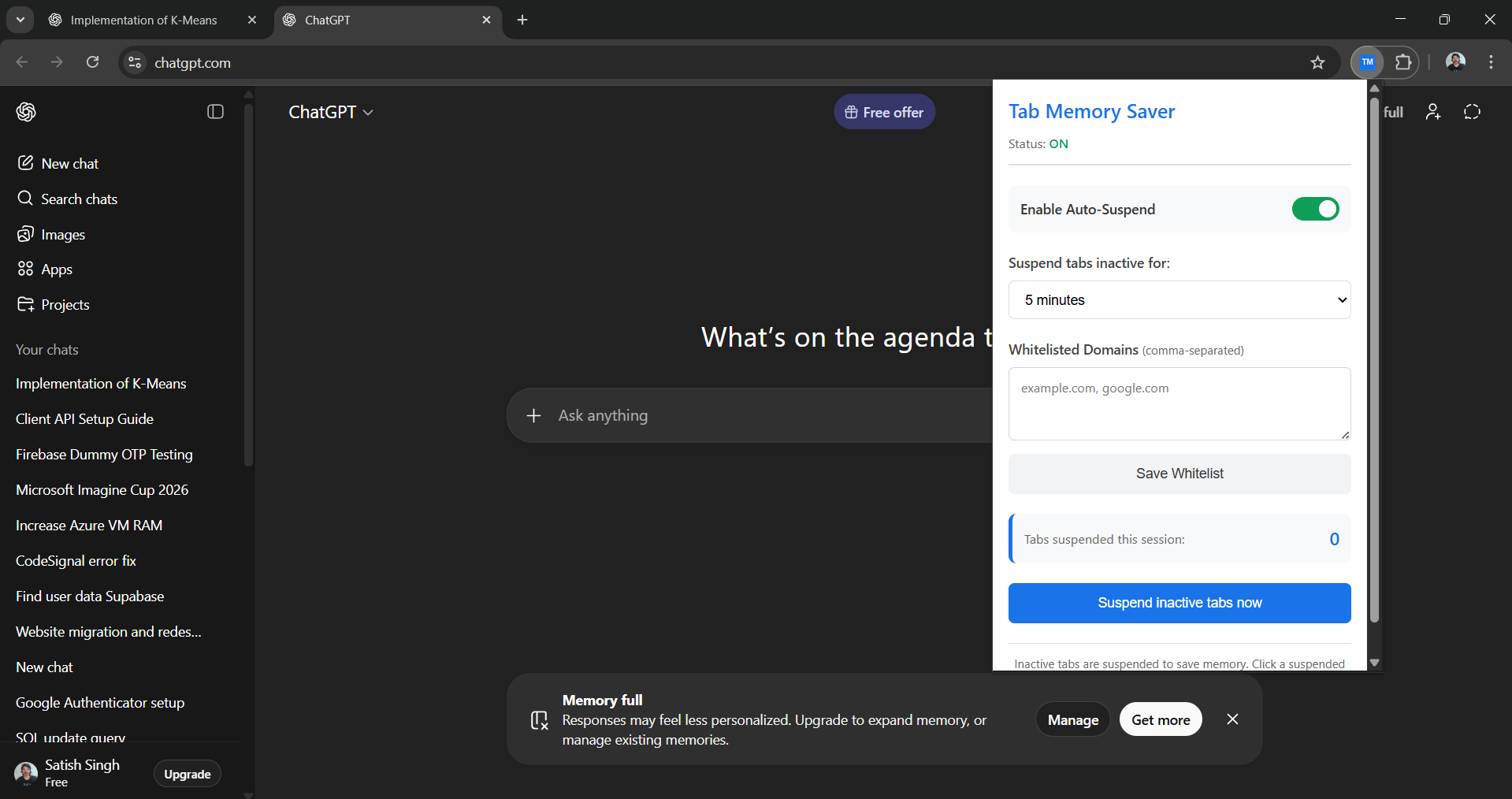 Tab Memory Saver - Product Hunt launch logo and brand identity