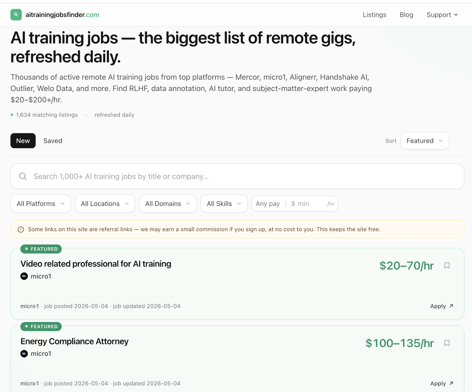 AI Training Jobs Finder screenshot 1