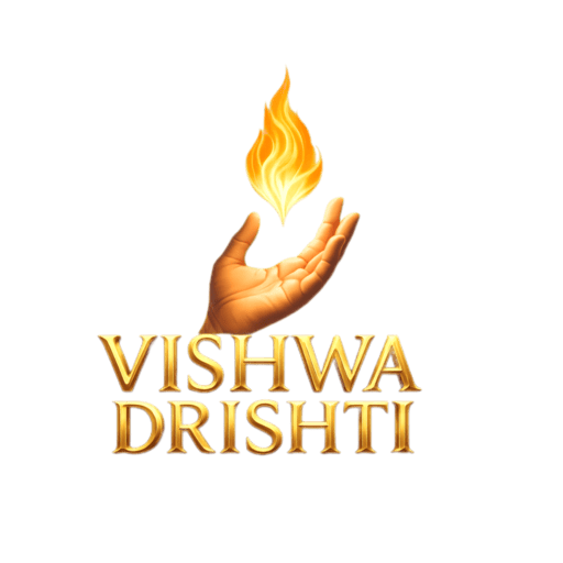 VishwaDrishti - Product Hunt launch logo and brand identity