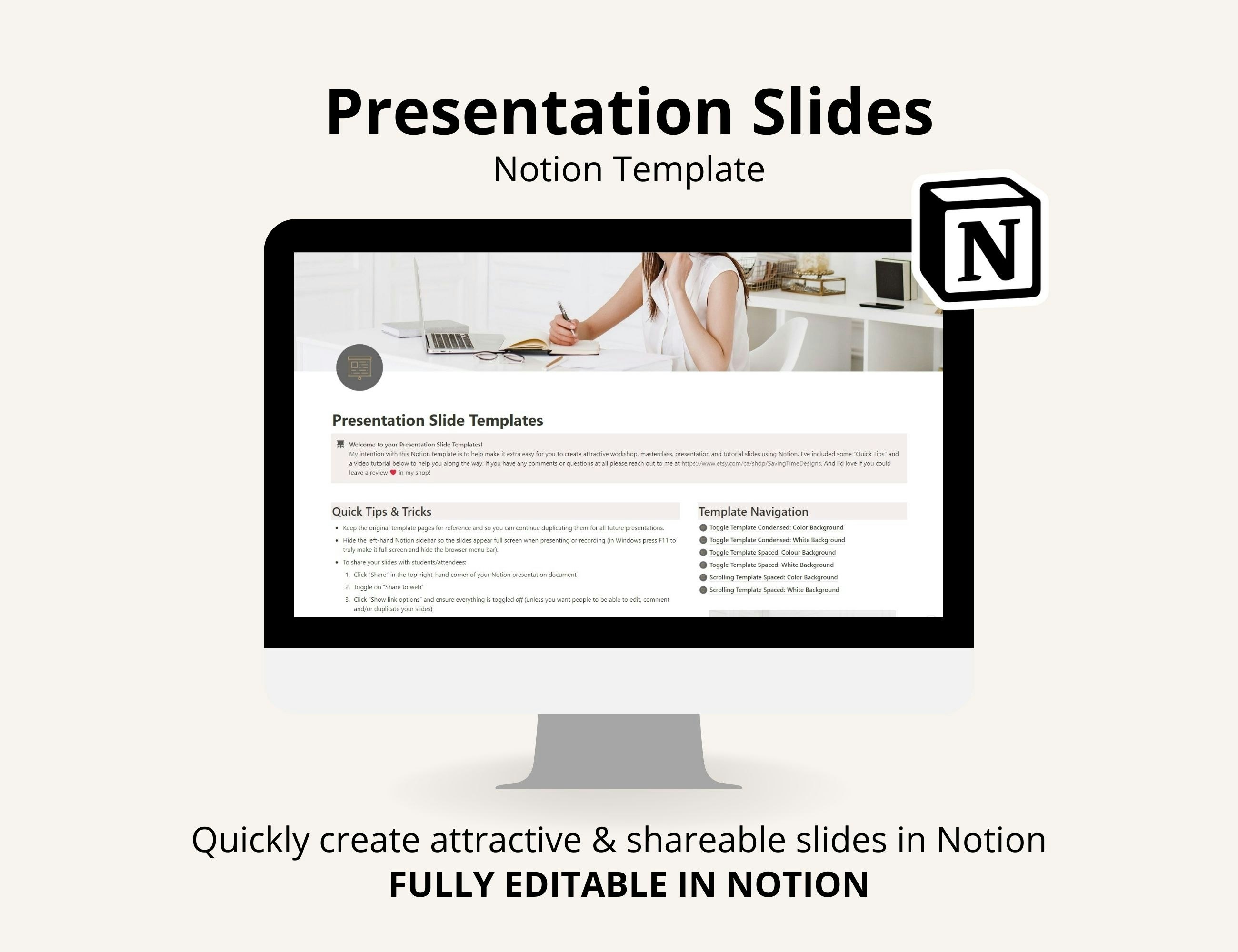Modèle de notion de diapositives de présentation