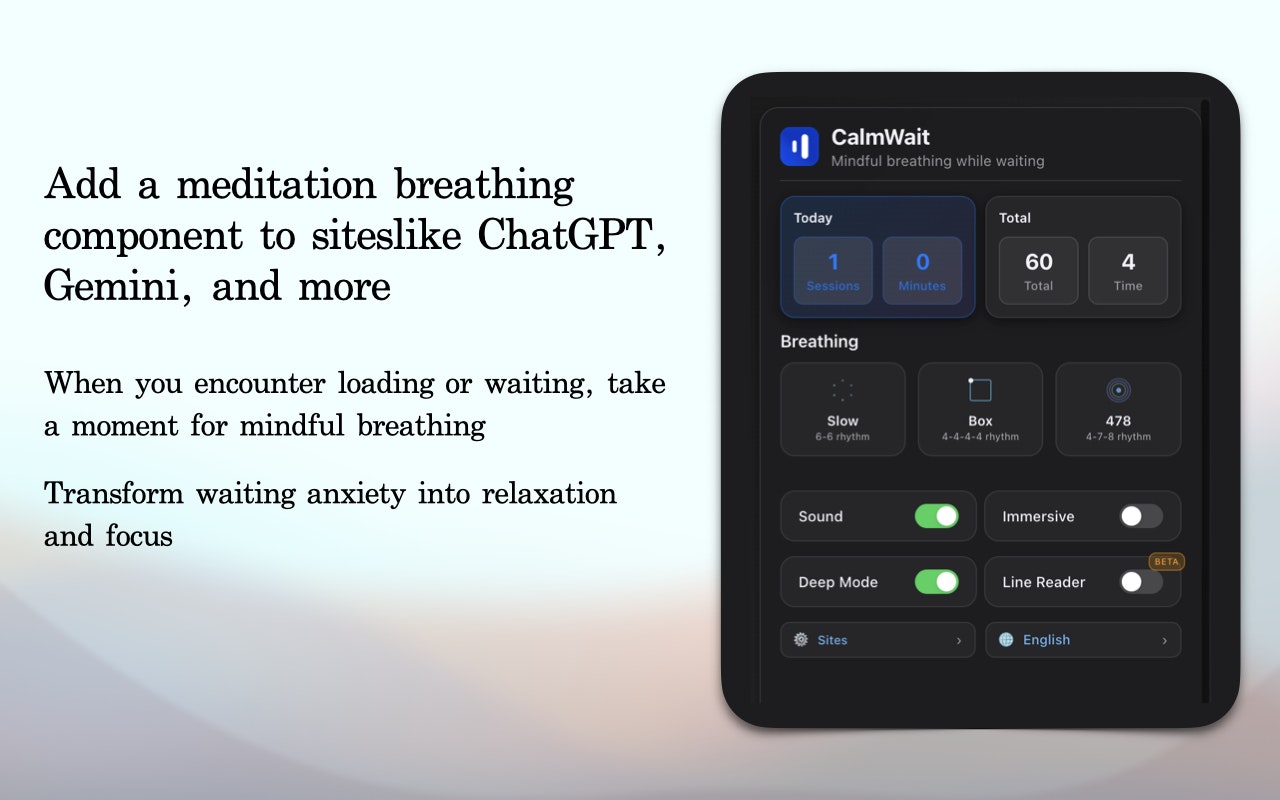 Calmwait - Chrome Web Mağazası medya 5
