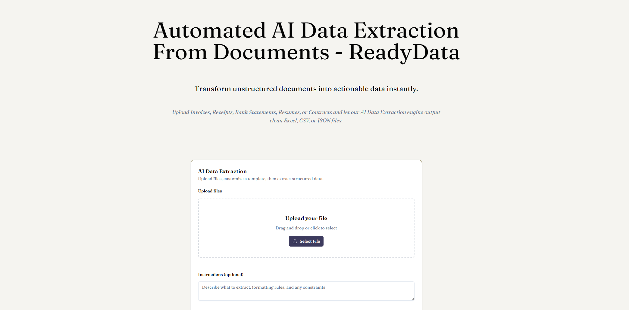 ReadyData - Screenshot 2 showing product features and functionality