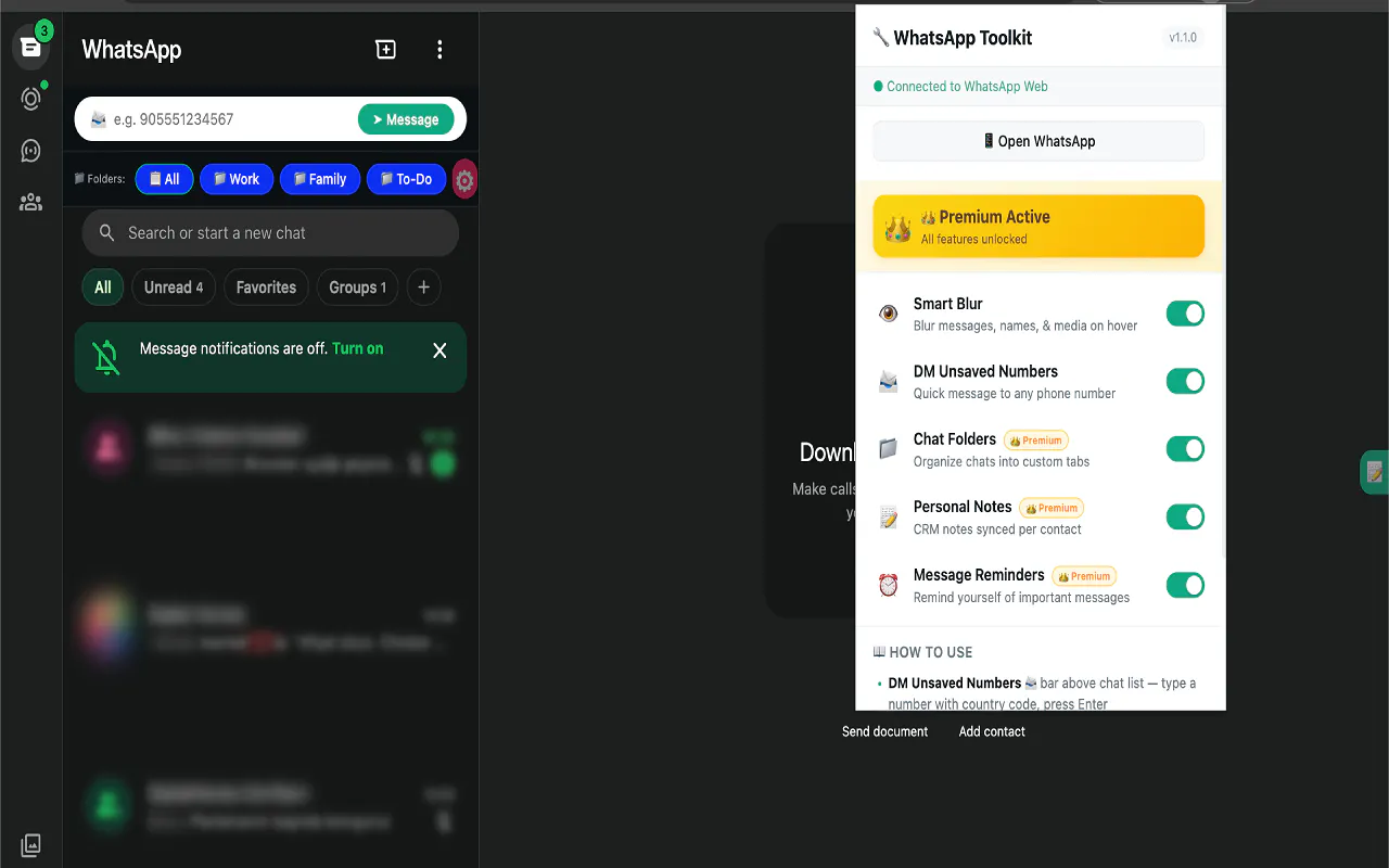 Swiss Army Knife for WhatsApp Web gallery image