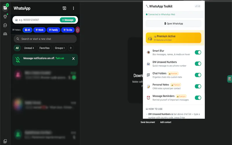 Swiss Army Knife for WhatsApp Web screenshot 3