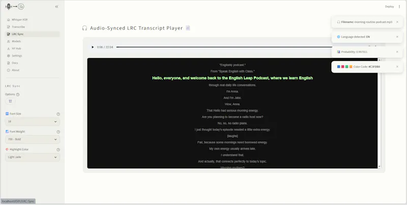 Whisper ASR screenshot 6