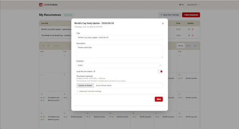 LiveScheduler screenshot 5